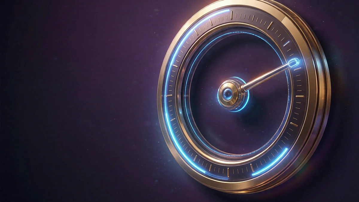 An illuminated circular dial against a dark background — L444 guide